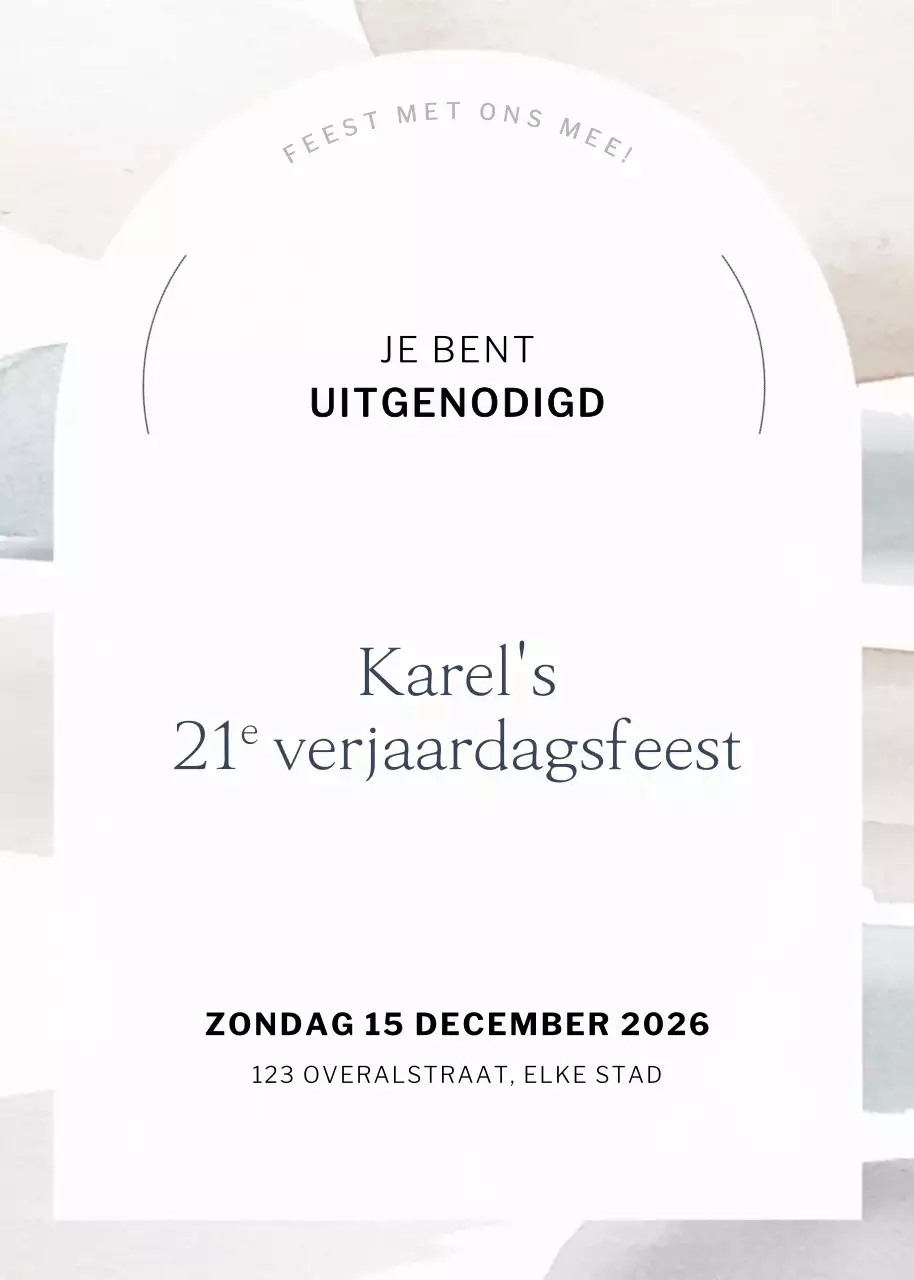 Witte minimalistische verjaardagsuitnodiging