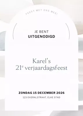 Witte minimalistische verjaardagsuitnodiging