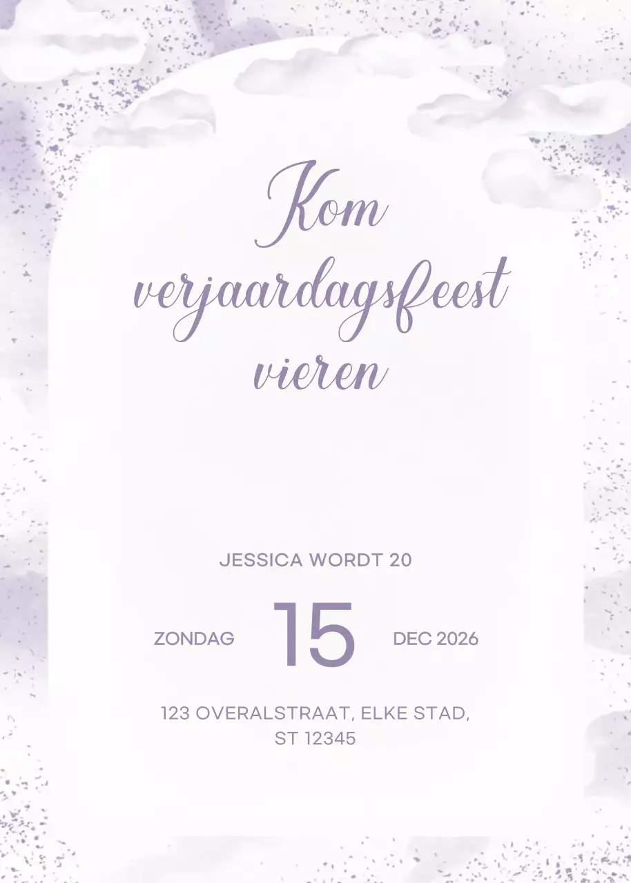 Witte elegante verjaardagsuitnodiging