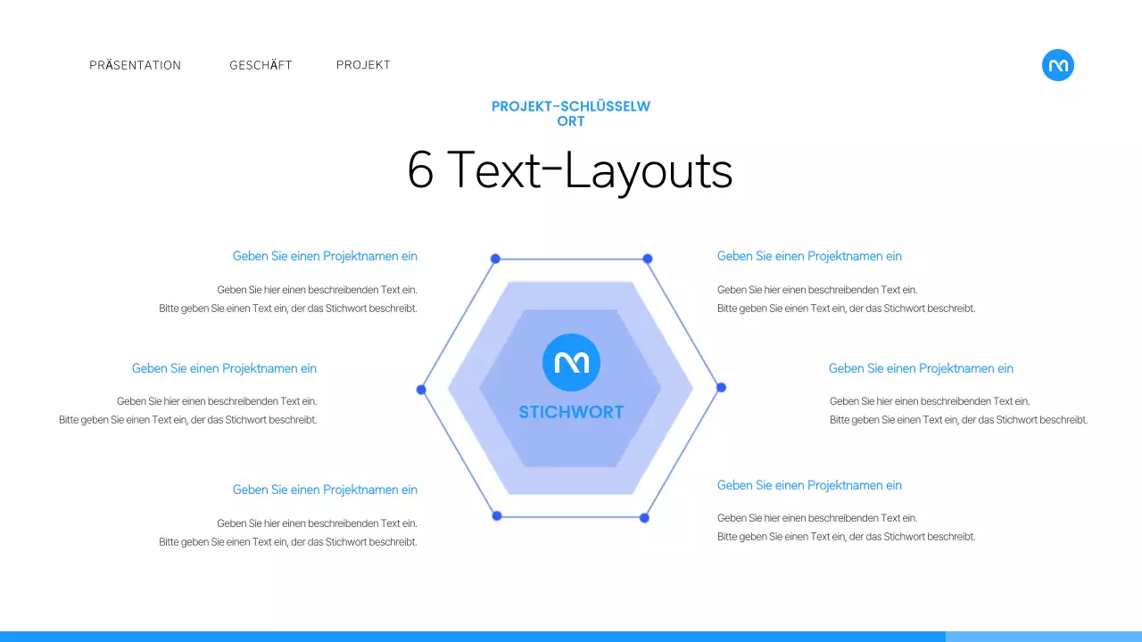 Ein einfacher Geschäftsplan in Weiß und Blau