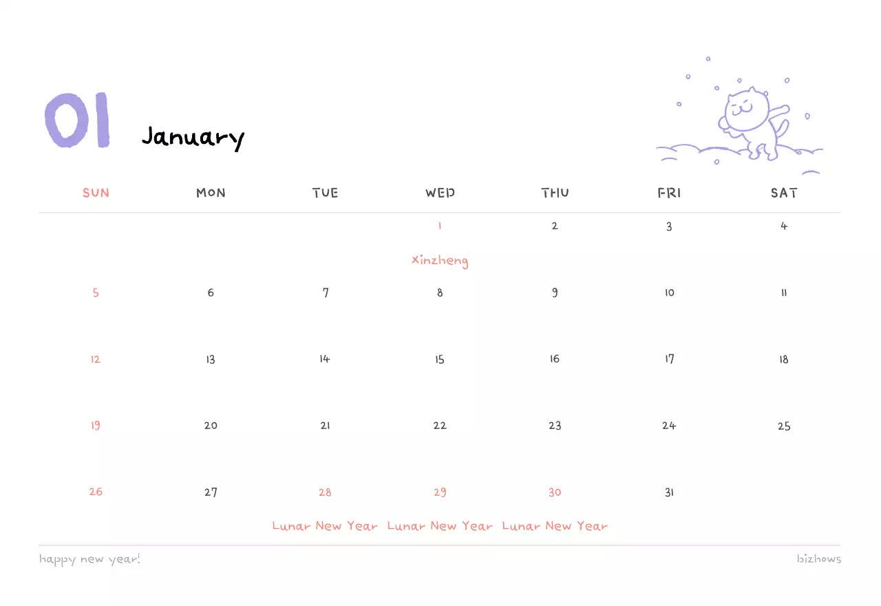 Ivory Cozy Daily Calendar