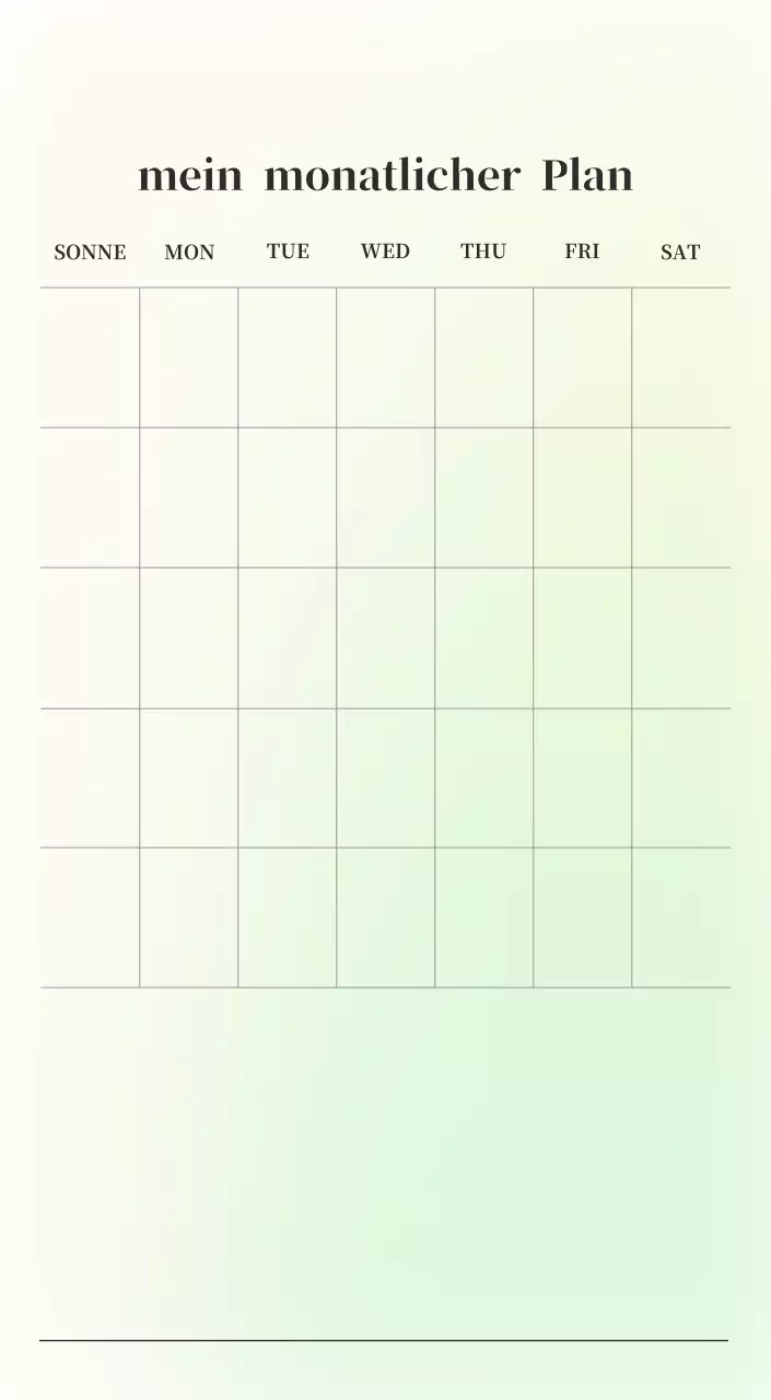 Minimalistischer Kalender mit Farbverlauf