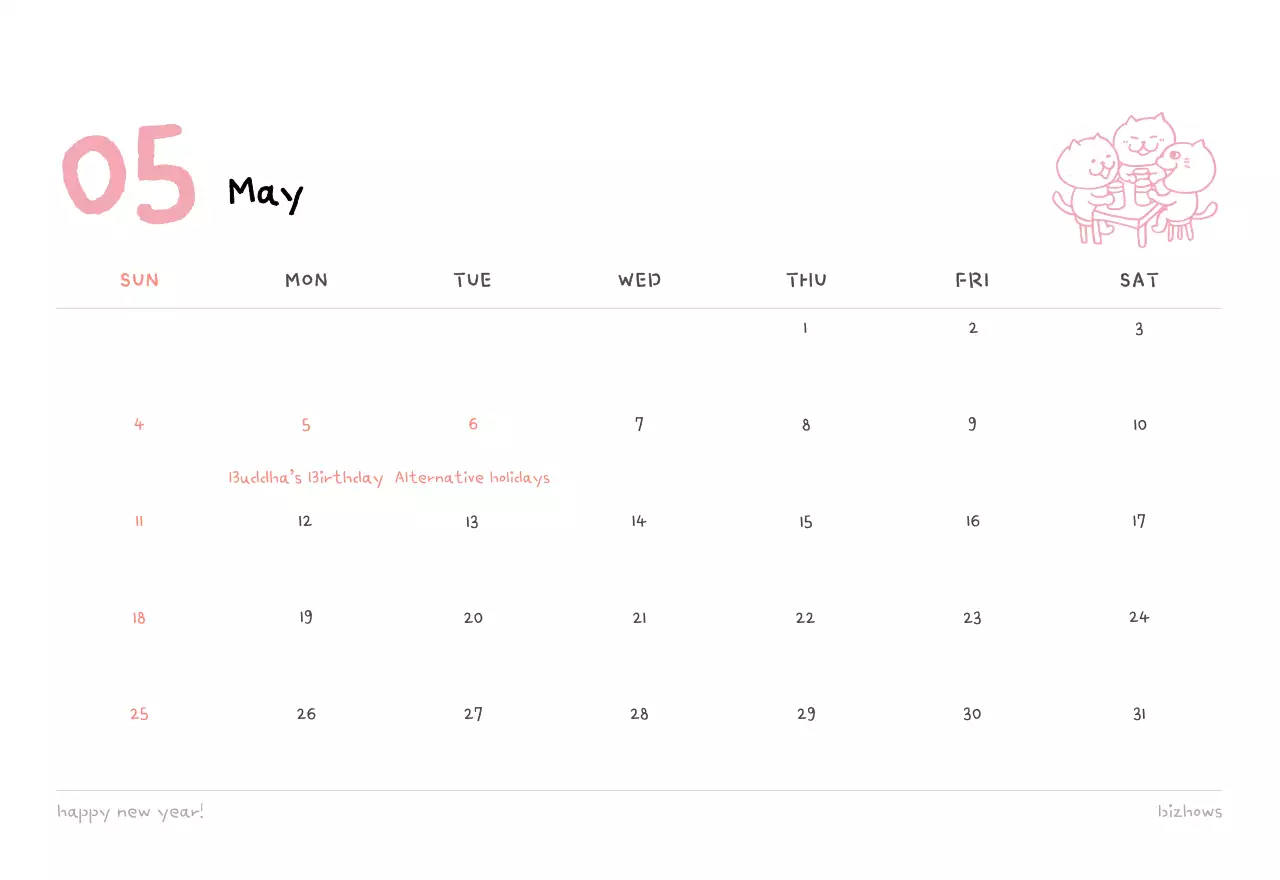 Ivory Cozy Daily Calendar