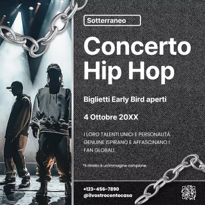 promozione concerti hip hop urbano grigio