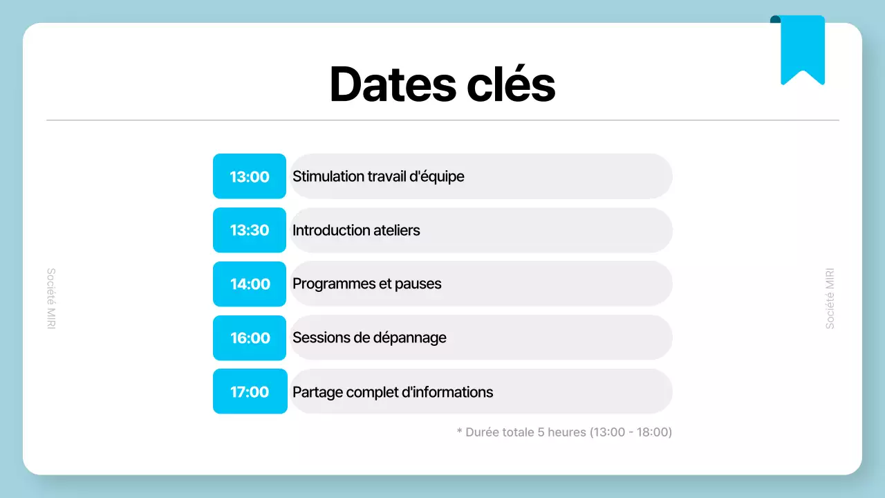 Proposition d'atelier simple bleu clair