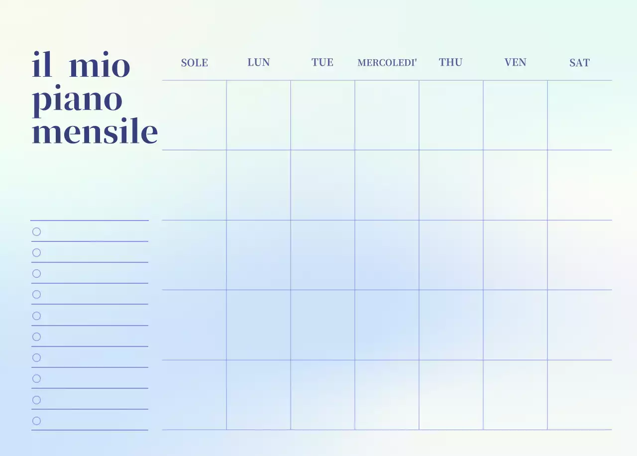 Calendario minimalista a gradi