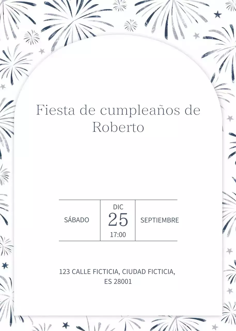 Invitación de fiesta clásica blanca