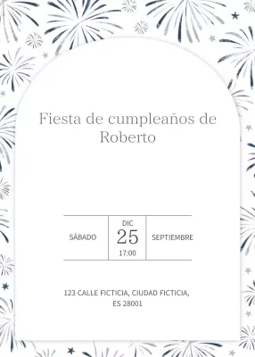 Invitación de fiesta clásica blanca