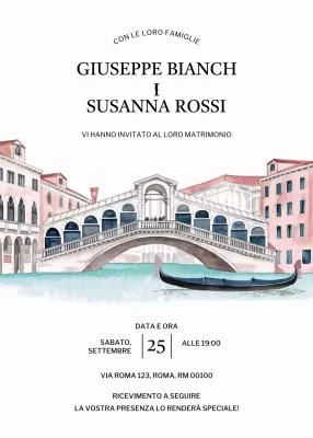 Invito di matrimonio elegante bianco