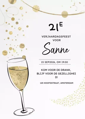 Gouden elegante verjaardagsuitnodiging