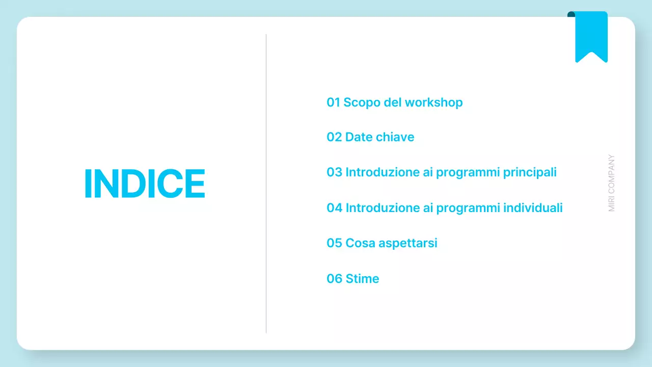 Azzurro Proposta di workshop semplice