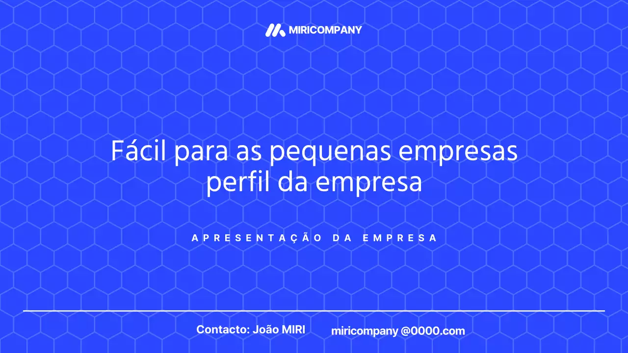 Promover um perfil moderno de pequena empresa em azul