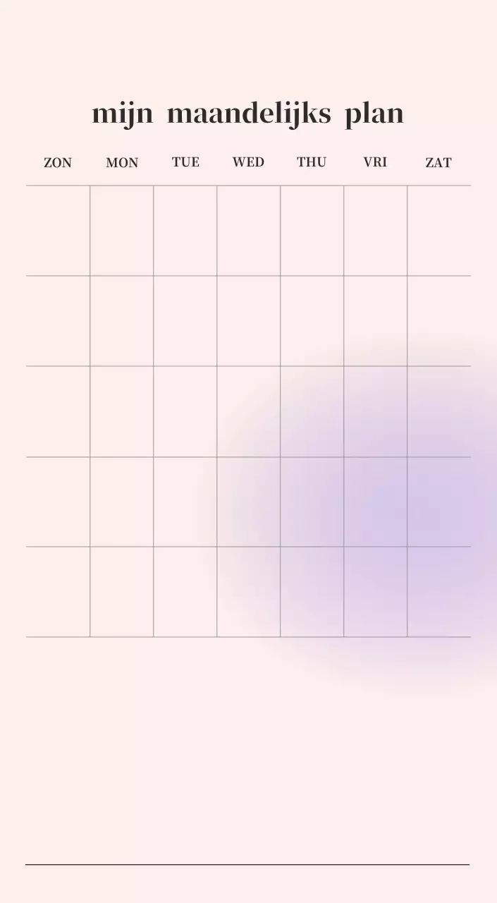 Minimalistische kalender met kleurverloop