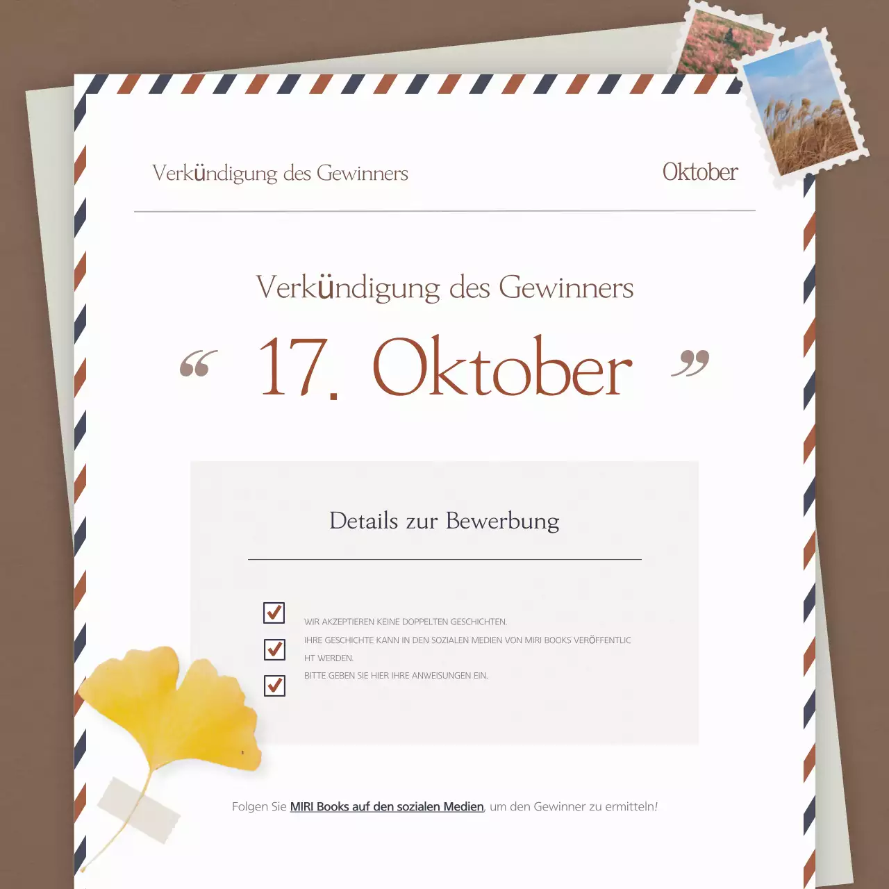 Eine einfache Herbstgeschichte in Braun zur Werbung für Ihre Veranstaltung