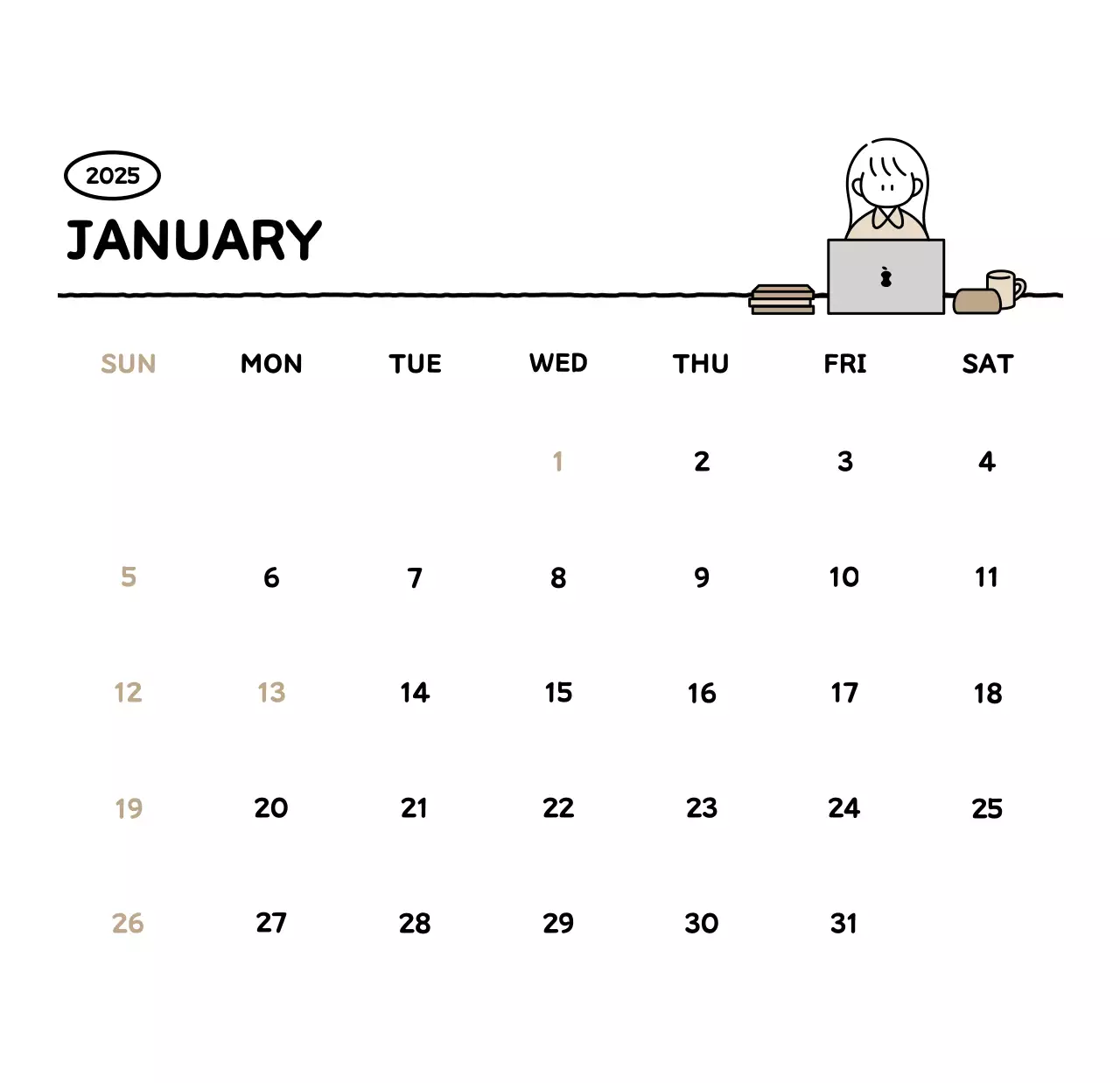 可愛らしい禅風イラストカレンダーカレンダー