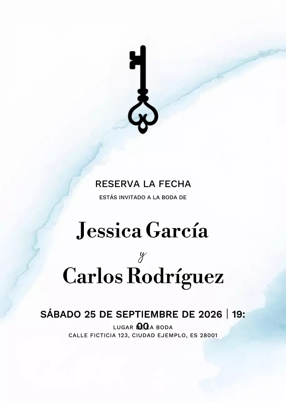 Invitación de boda blanca y elegante