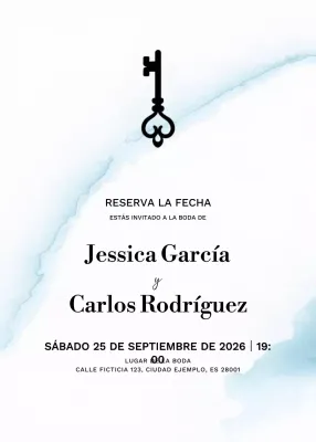 Invitación de boda blanca y elegante