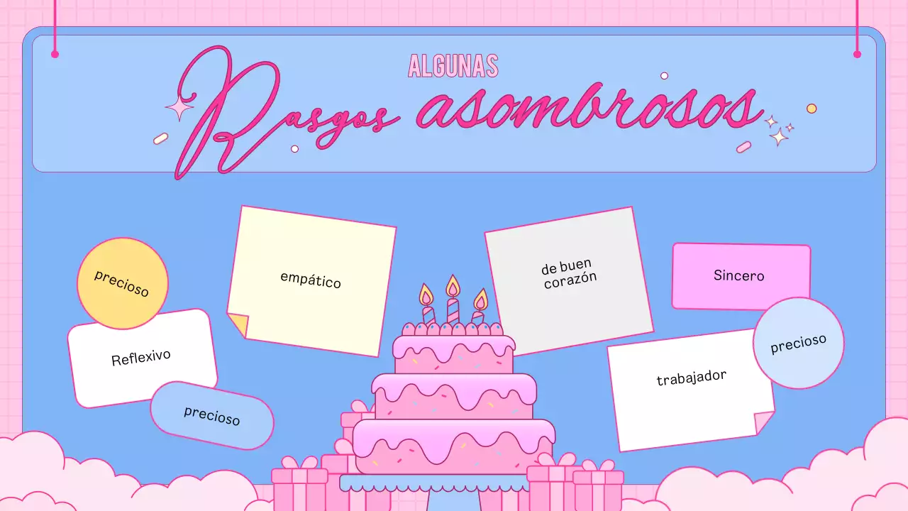 tarjeta de cumpleaños rosa de moda