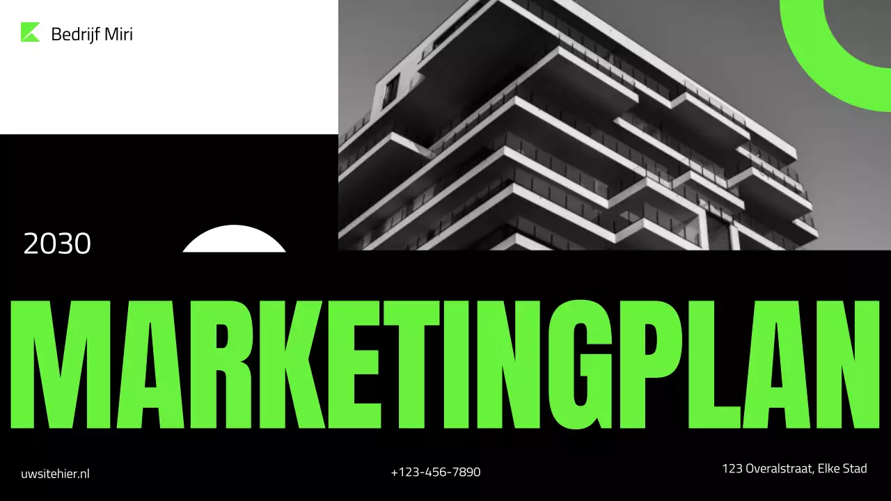 presentatie groen modern marketingplan