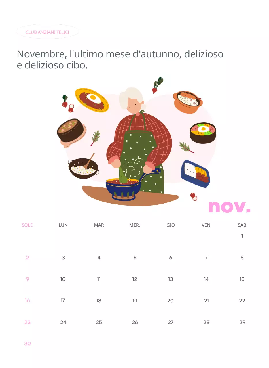 Calendario aziendale con simpatiche illustrazioni