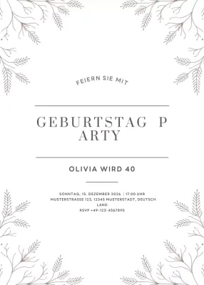 weiß minimal geburtstag einladung