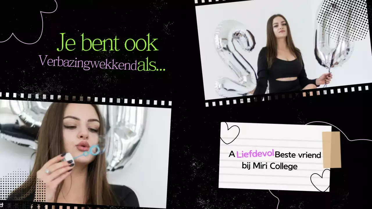 Zwart en groen papier collage verjaardag presentatie