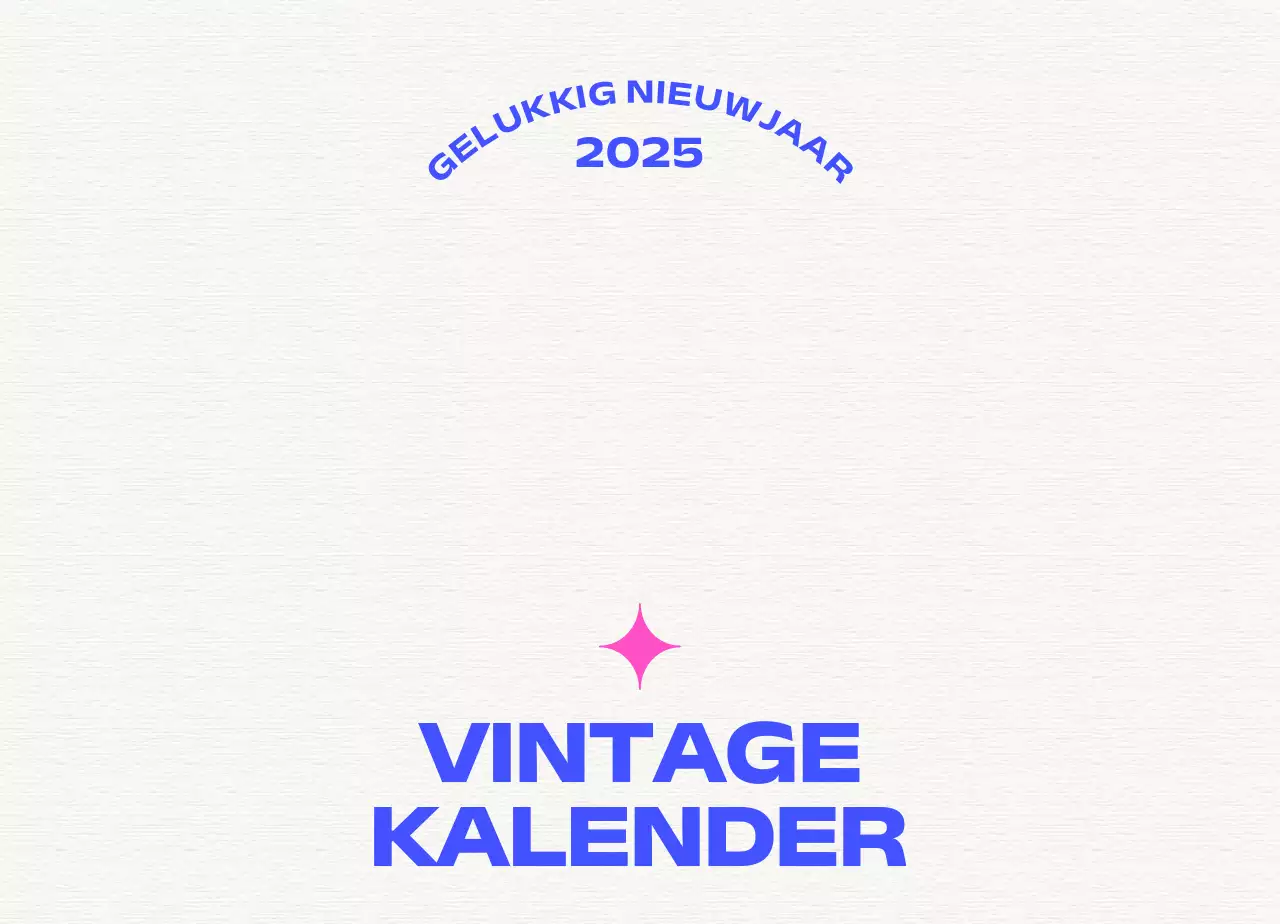 Blauwe vintage kalender