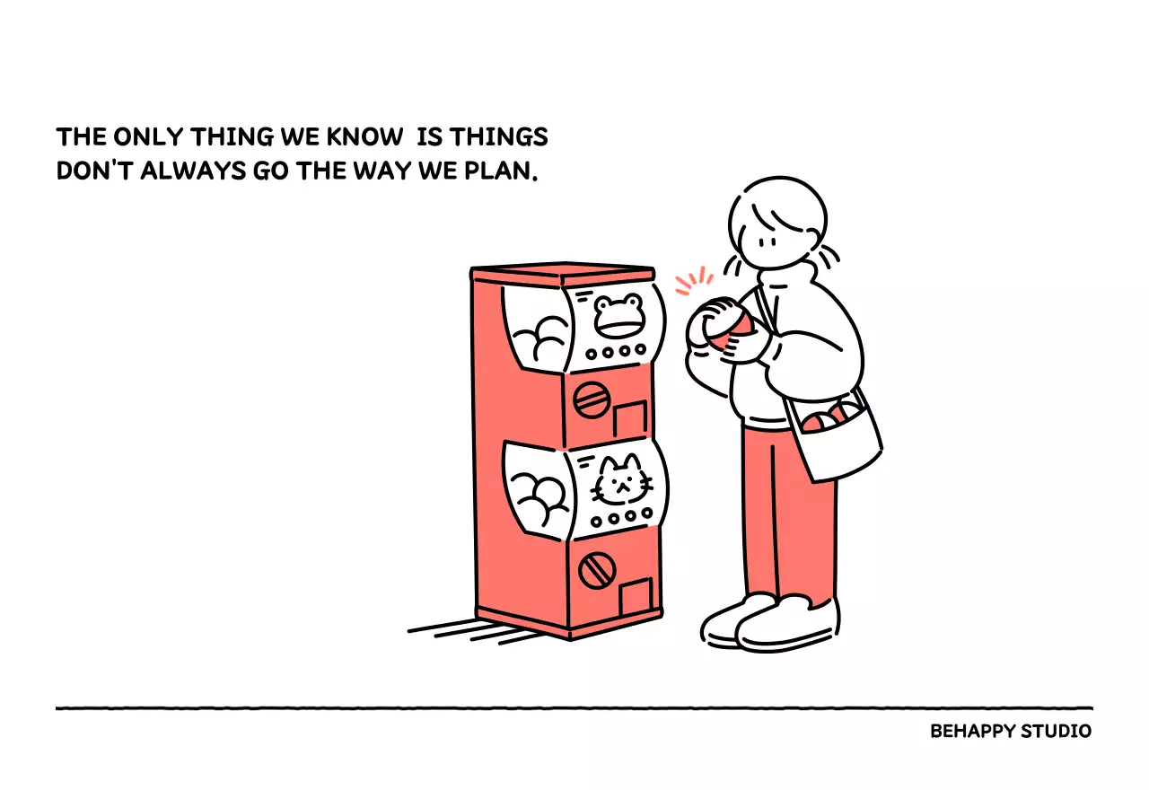 Illustrated calendar with a cute line style