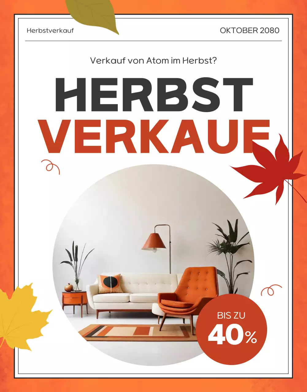 Werben Sie für ein Orange Modern Rabattangebot