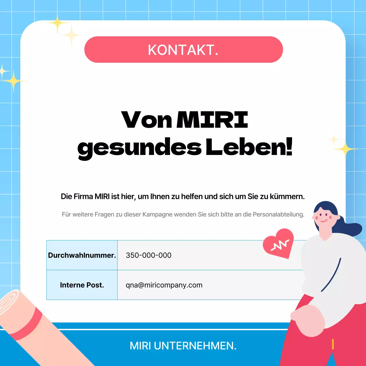 Blaue einfache Gesundheitskampagne