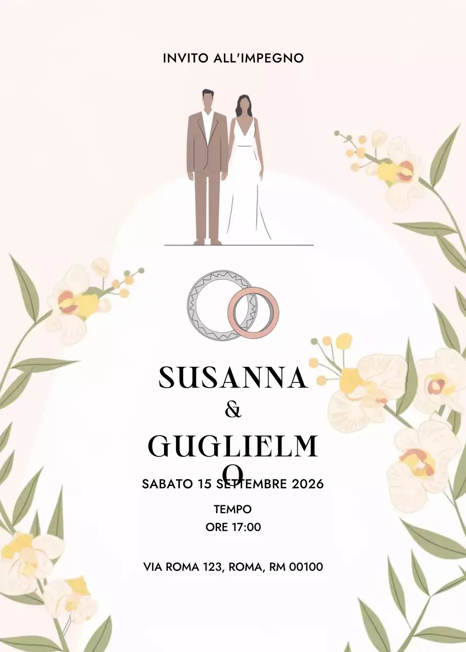 Invito di fidanzamento elegante beige