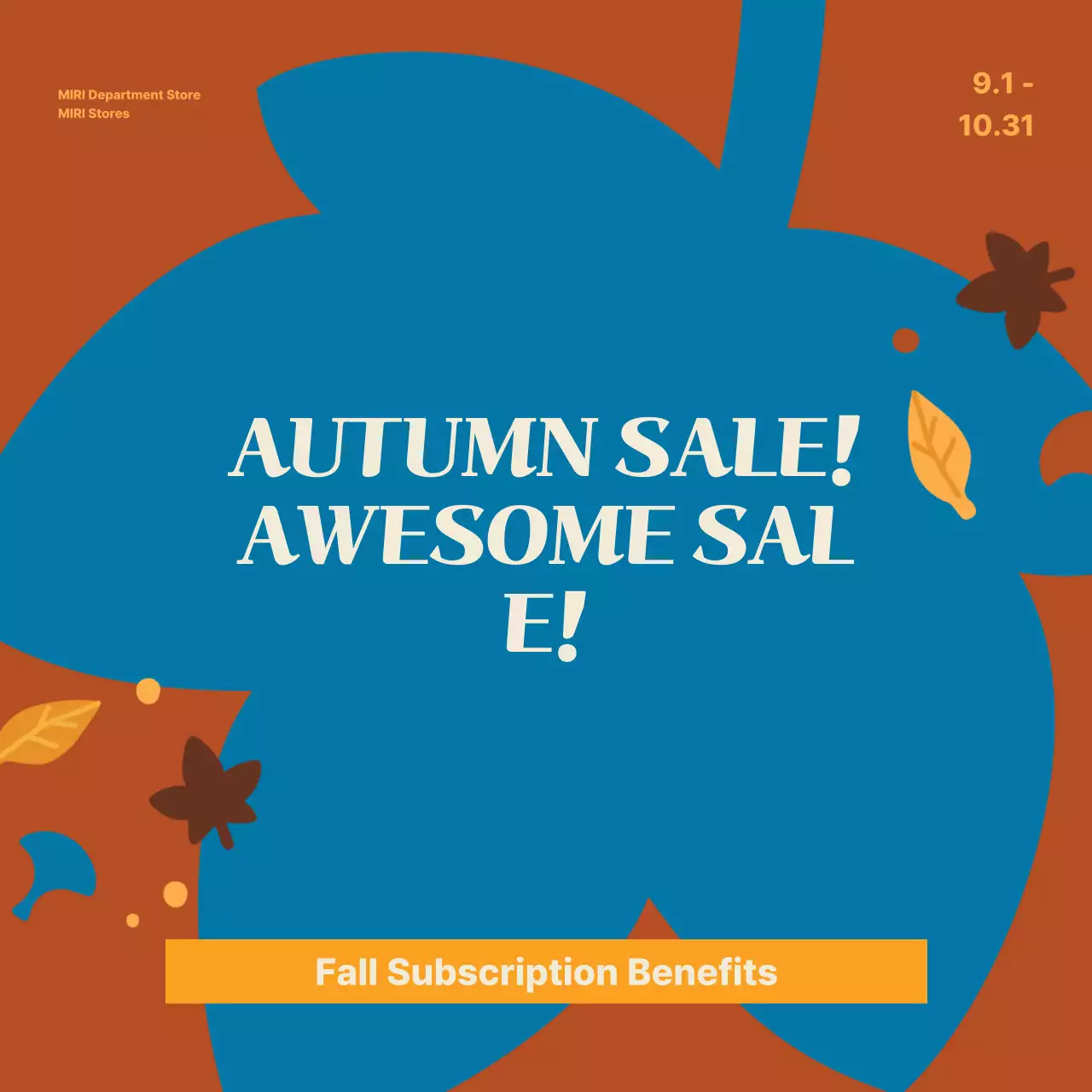 Orange Vintage Fall Promotion Instagram Carousel