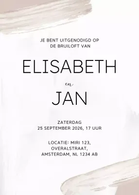 Beige elegante huwelijksuitnodiging