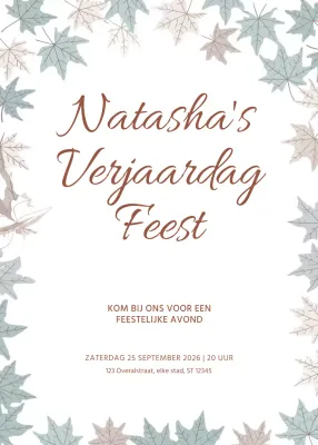 Beige minimalistische verjaardagsuitnodiging