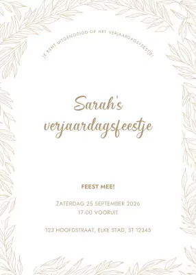 Beige elegante verjaardagsuitnodiging