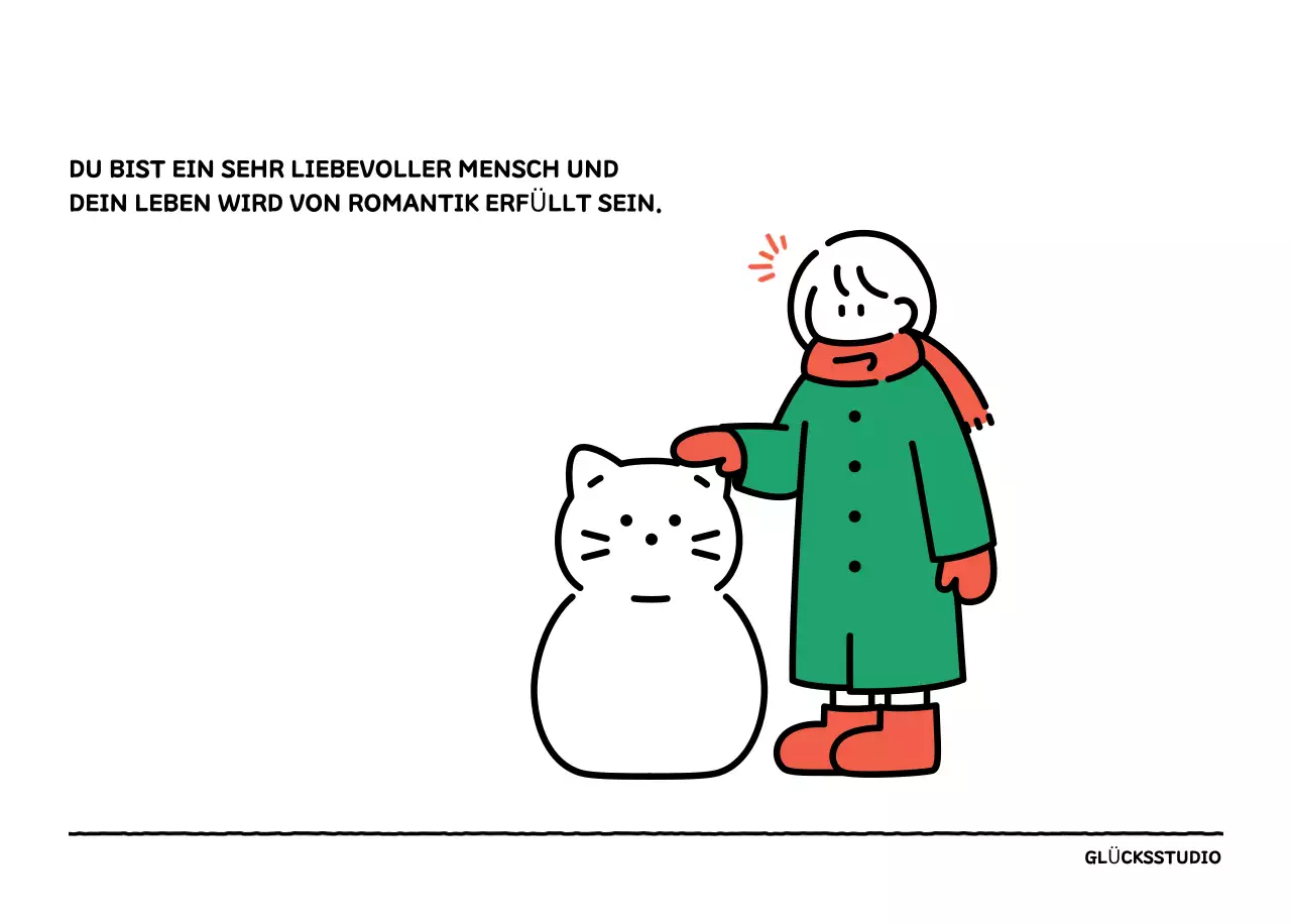 Illustrierter Kalender mit schönem Linienstil