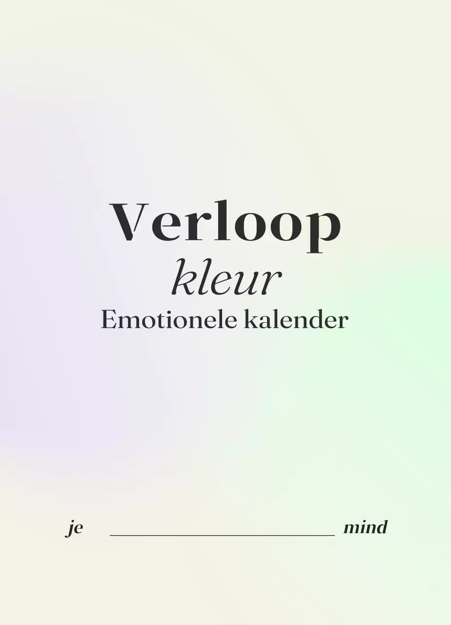 Verloop Minimalistische Emotie Kalender