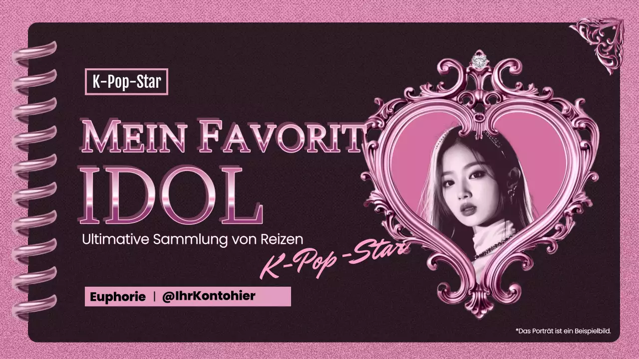 rosa trendige K-pop Werbung