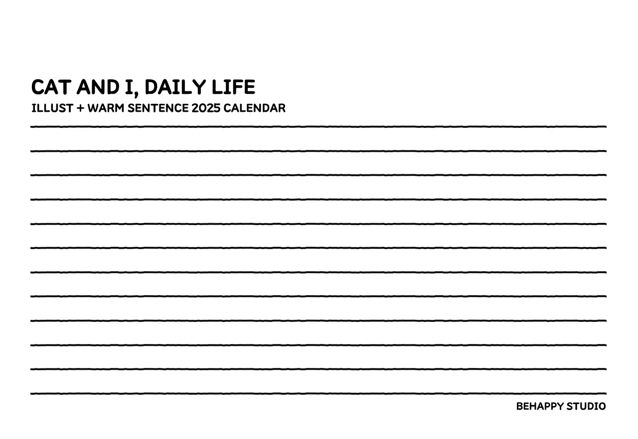 Illustrated calendar with a cute line style