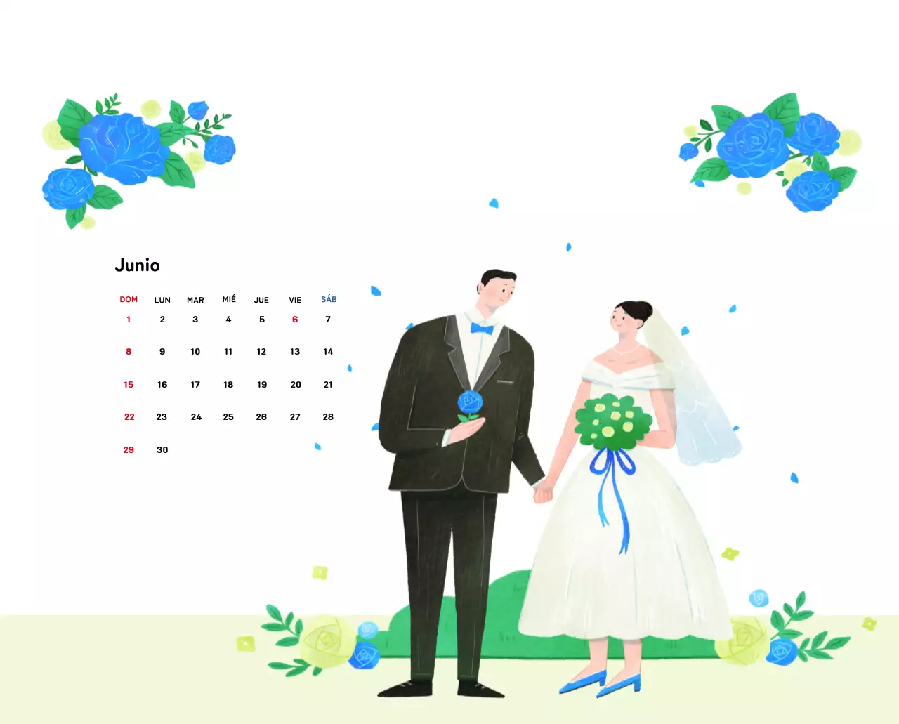 Calendario de Año Nuevo con cálidas ilustraciones