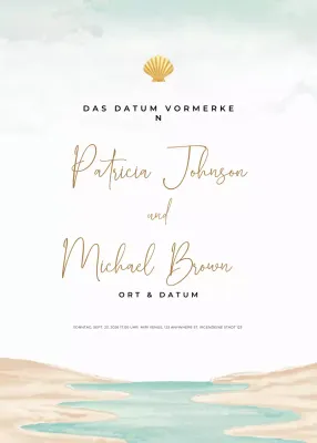 beige elegante Hochzeitseinladung