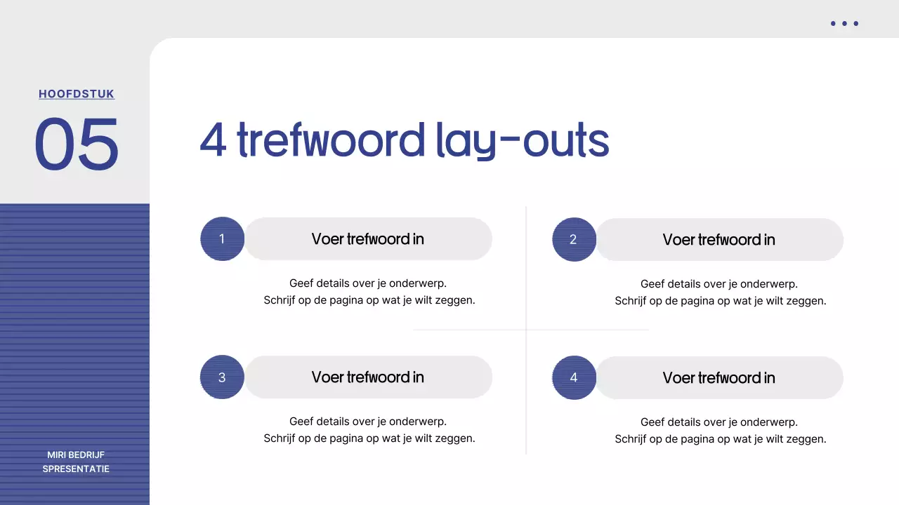 Voorstel met een eenvoudige blauw gestreepte achtergrond