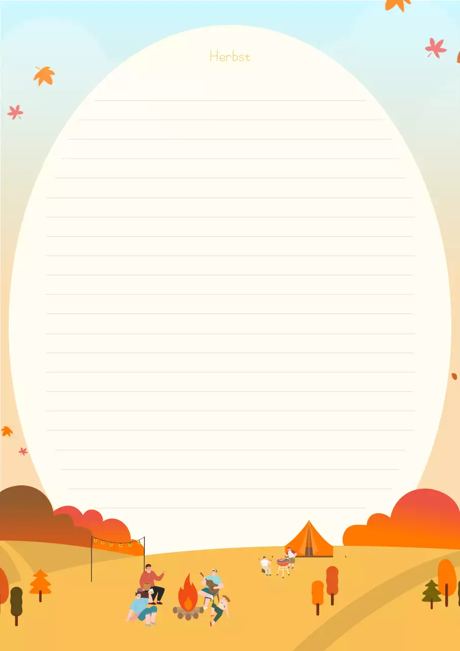 Orange niedlichen Camping Notizblock