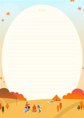 Orange niedlichen Camping Notizblock