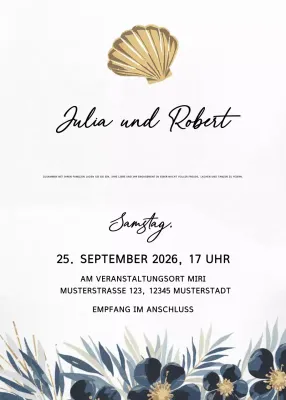 Gold Elegante Hochzeitseinladung