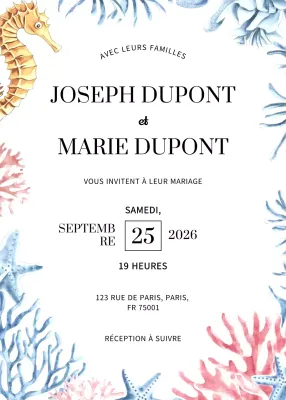 Invitation de mariage beige et élégante