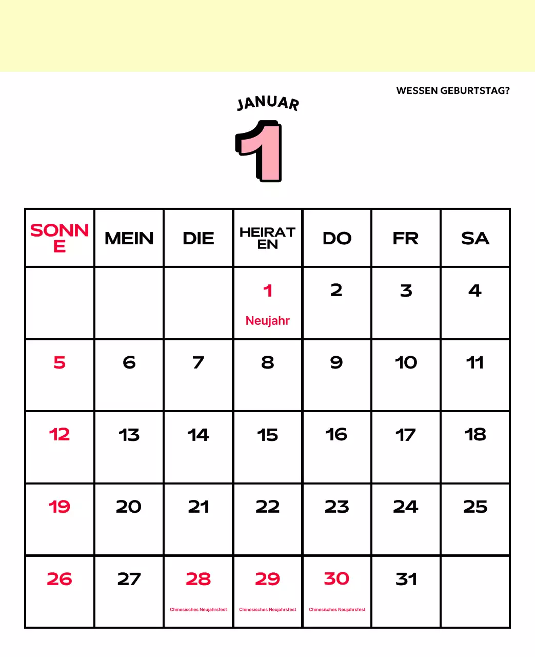 Bunte Kalender mit einer Vielzahl von Retro-Illustrationen