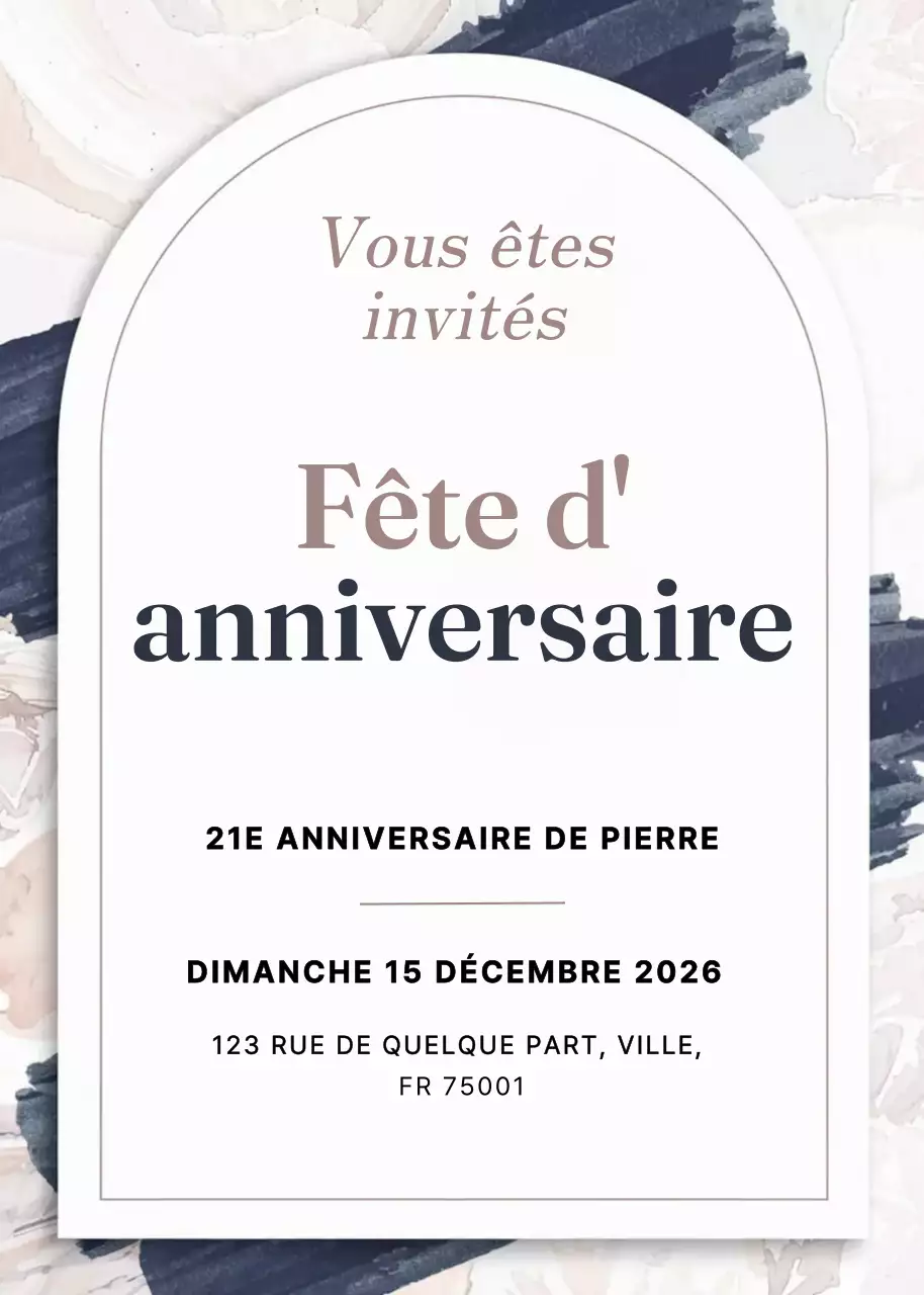 Beige Elegant Birthday Invitation