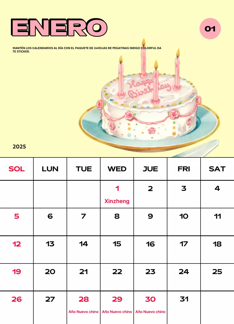 Coloridos calendarios con diversas ilustraciones retro