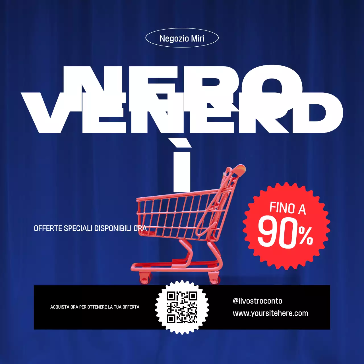 Blue Modern Black Friday Promozione Social Media Square